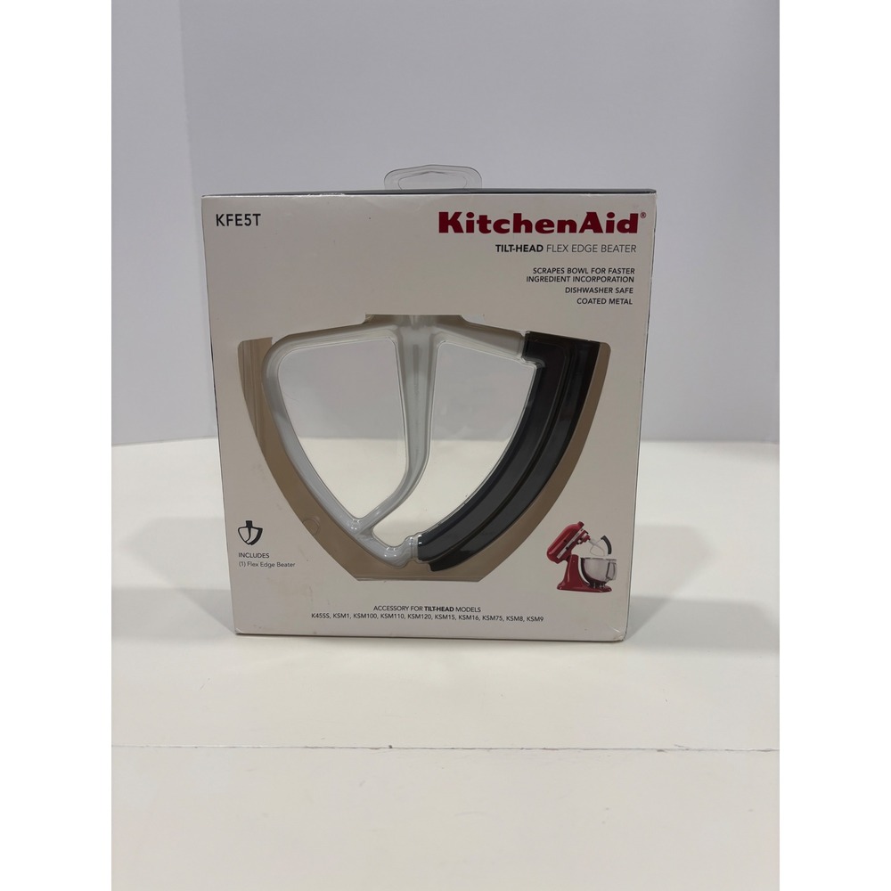 KitchenAid KFE5T Tilt-Head Flex Edge Beater for Stand Mixer Coated Metal White